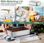 TeamFar Loaf Pans for Baking Bread, 9 x 5 Inch Stainless Steel Bread Loaf Pan with Lid, Meatloaf Pan Tin for Homemade Bread, Brownies, Meal Prep, Storage, Healthy & Dishwasher Safe - Set of 3