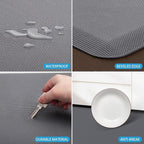 HappyTrends Kitchen Mat Cushioned Anti-Fatigue Rug Non-Slip Kitchen Rugs Stain Resistant Ergonomic Comfort Mat for Floor, Office, Sink, Laundry (17.3"x 60", Grey)