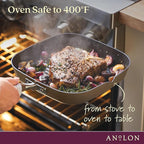 Anolon Advanced Home Hard Anodized Nonstick Deep Square Griddle Pan/Grill, 11 Inch, Bronze