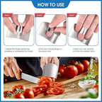 CHENGU 8 Pieces Finger Guard Set for Cutting Food Vegetables Stainless Steel Knife Cutting Protector Thumb Guard Protector to Avoid Hurting When Slicing and Chopping