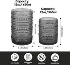 HomeVogue Hobnail Drinking Glasses Set of 6,15 oz Vintage Glassware Set Cocktail Glass Set, Embossed Grey Water Tumbler,for Beer, Whiskey,Juice and Various Mixed Drinks (15OZ Grey)