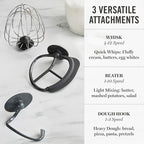 Martha Stewart  Tilt-Head Stand Mixer, 12 Speed, 5.3QT Stainless Steel Bowl, Splash Guard with Pour Chute, Whisk, Dough Hook, Flat Beater, Electric Kitchen Baking Mixer, Bread, Cake, Whip, Linen White