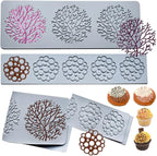 4PCS Tuile Molds Silicone,Acxydm Leaf Silicone Mold Bubble Fondant Mold,Lace Molds for Cake Decorating,3D Leaf Bubble Candy Chocolate Mold for Baking,Sugar Craft,Cupcake,Polymer Clay