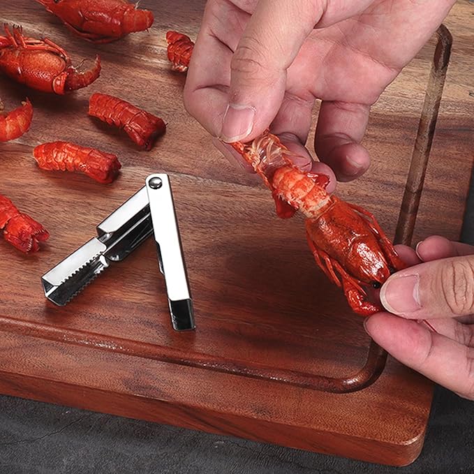 Crawfish Peeler Tool, Portable Stainless Steel Crawfish Tail Remover Tool, Crawfish Accessories for Easy Shelling, Fast Sheller Tool for Clean Hands, Best Kitchen Gadget for Seafood Lovers (5)