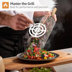 Sorbus Grill Basket - Stainless Steel Large Folding Barbecue Grilling Basket with Handle, Portable BBQ Accessories for Fish, Shrimp, Vegetables, Grilling Accessories, Gifts for Outdoor Cooking Camping (Round 2 Pack)