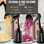Zulay Kitchen Rotary Cheese Grater 5 Blade Cheese Shredder - Manual Hand Crank Cheese Grater With Reinforced Suction & 5 Interchangeable Drums - Easy to Use, Vegetable Chopper Round Mandoline Slicer