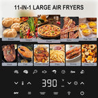 Pizza Oven & Air Fryer, 4.5QT 11-in-1 Flat Airfryer with Superior Top and Bottom Airflow Tech, Digital Display, Large Viewing Window, Grill Plate, Up to 32 Chicken Wings / 11" Pizza Capacity