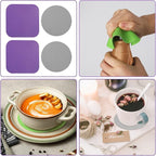 LUTER 4pcs Jar Opener, Rubber, Multi-function Silicone Bottle Opener for Seniors with Weak Hands Lid Cap Gripper Pads Kitchen Coasters Gadgets(Grey, Purple)