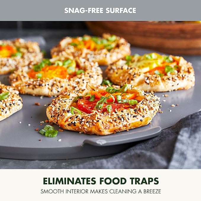 GreenPan Premiere Ovenware Healthy Ceramic Nonstick 16.5" Pizza Pan, PFAS-Free, Warp-Free Bakeware, Durable Quick Heating Baking Tray, Oven & Broiler Safe to 600F, Dishwasher Safe, Gray