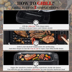 Indoor Grill, Techwood 1500W Smokeless Electric Grill with Tempered Glass Lid, Compact & Portable Non-Stick BBQ Grill with 6-Level Control, Dishwasher Safe, Black