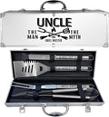 Uncle Gifts, Uncle Gifts from Niece/Nephew Heavy Duty Grilling Accessories Kit for Backyard BBQ, Thick Stainless Steel Grill Utensils with Non-Slip Handle Tool for Man on Birthday Fathers Day