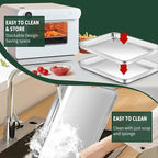 Small Baking Sheet with Rack Set [2 Cookie Sheets + 2 Baking Racks], CEKEE Stainless Steel Small Baking Pan and Grill Rack - Rust & Warp Resistant & Nonstick, Size 9.33 x 6.96 x 1 Inch