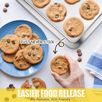 Terlulu Baking Sheet, Cookie Sheet, Stainless Steel Baking Pan, 2 Piece-17.3''x 12.3'' x 1'', Half Sheet Pan for Oven, Baking Tray for Baking&Roasting, Nonstick&Nontoxic&Easy Clean