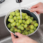 Prepworks by Progressive 3 Quart Space Saving Folding Collapsible Drainer, & Colander for Salad Preparation and Food Washing (Grey)