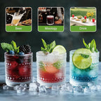 Hobnail Drinking Glasses Set of 8，Includes 12-ounce beer glasses and 10-ounce cocktail glasses.Kitchen Water Glass Cup,Bar Tumbler Glassware Set for Whiskey, Beer, Cocktail, Juice, Milk