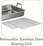 Tramontina 15-Inch Stainless Steel Roasting Pan with Rack, Turkey Roaster for Oven, Dishwasher Safe, Made in Brazil
