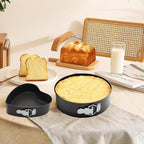 Springform Cake Pan Set of 3 (4, 7, 9 Inch) Heart Leakproof Nonstick Cheesecake Pans with Removable Bottom Carbon Steel Bakeware