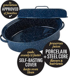 Granite Ware Limited Edition Large Covered Oval Roasting Pan, 18", Blue