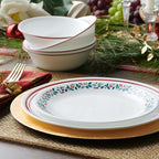 Corelle Vitrelle 18-Piece Service for 6 Dinnerware Set, Triple Layer Glass and Chip Resistant, Lightweight Round Plates and Bowls Set, Logan
