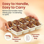 2-Pack Silicone Mini Loaf Pans for Baking Bread – 8-Cavity Nonstick Baking Molds with Metal-Reinforced Handles – BPA-Free, Odor-Resistant Silicone mini bread loaf pans for Cakes & Meatloaf – Cream