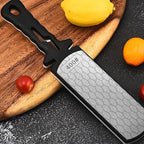 Diamond Sharpening Stone,400/1000 Grit Handheld Double-Sided Diamond Sharpener 5 in 1 Honeycomb Surface Knife Sharpener Plate Whetstone with Ceramic & Tungsten Steel Scissor Slot,White