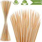 120 PCS Bamboo Marshmallow Roasting Sticks, SMores Skewers for Fire Pit, Extra Long 30 Inch Heavy Duty 5mm Thick Wooden SMores Sticks for Open Fire Pits Roaster Barbecue Hot Dog Camping Kebab Sausage