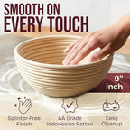 Superbaking Sourdough Starter Kit, 9" Round Banneton Bread Proofing Basket Set, Sourdough Bread Baking Supplies, Sourdough Tools with Silicone Bread Sling, Bread Making Tools, Baking Gifts
