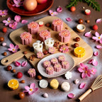 White Mold with 6 Petals 30g Mooncake Mould Hand Press Cookie Stamps, Cherry Blossom Flower Stamps, Mid-Autumn Festival Pastry Tool Pie Making, Cookie Stamps Baking Tools and Accessories