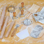14 Pieces Pasta Making Tools Set, Ravioli Mold Set, Ravioli Maker with Roller Wheel, Ravioli Cutter Set with Wooden Handle, Pasta Making Kit for Ravioli Press Mold. Suitable for Home and Beginners