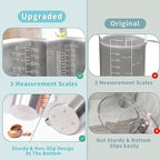 Measuring Cup, [Upgraded, 3 Measurement Scales, Including Cup Scale, ML Scale, Ounce Scale], Newness Stainless Steel Measuring Cup with Marking with Handle, 64 Ounces (2.0 Liter, 8 Cup)