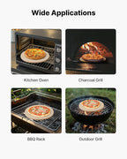 VEVOR Pizza Stone, 15 in Round Pizza Stone, 0.67 in Large Cordierite Baking-Stone with Metal Peel, Scrape, 1450℉ Heat-Resistant Cooking Stones, for Kitchen Oven, Baking Pizzas, BBQ Grill