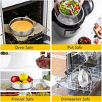 P&P CHEF 6 Inch Cake Pan Set of 2, Stainless Steel Round Baking Layer Cake Pans, Non Toxic & Healthy, Leak-proof & Easy Clean, Mirror Finish & Easy Releasing, Oven & Dishwasher Safe