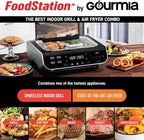 Gourmia Smokeless Indoor Grill & Air Fryer raclette grill with Smoke Extracting Technology Extra-Large Nonstick Cooking electric grill indoor Korean BBQ Style 6 Quart FoodStation™