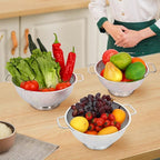 Colander for Kitchen, 5QT, Stainless Steel Colander Strainer with Handle for Fruits Vegetables Cooking Food, Dishwasher Safe
