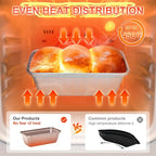 HONGBAKE Mini Loaf Pans for Baking, Nonstick Small Bread Pans of 3, 6 x 3.2 x 2 In Tiny Carbon Steel Small Baking Pans - Rose Gold