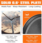 Nonstick Pizza Steel Pan for Pizzas & Flatbreads up to 14", Tri-Ply Stainless Steel with Aluminum Core, Lightweight 4.6 lbs Design, Oven & BBQ Grill Safe up to 900°F, Easy Clean Cooking Surface