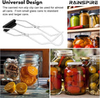 Rainspire Canning Jar Lifter, Canning Tongs Jar Lifter, Canning Tools, Canning Supplies for Home Kitchen, Stainless Steel, White