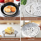 Steamer Rack, Premium Stainless Steel Steamers Rack with Removable Stand, 8.7 Inches Pot Steaming Tray for Steamer Cookware Instant Pressure Cooker