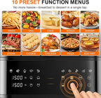 13QT Dual-Basket Air Fryer, Vertical Compact Large Air Fryers with viewing window & Independent Light, 10-in-1 Presets for Home Family, Bake/Grill/Dehydrate/Reheat, Freidora De Aire Dishwasher-Safe
