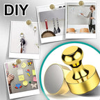 Tiergrade Metallic Magnets, Refrigerator Magnets, 40 Pack Gold Magnetic Push Pins, Strong Fridge Magnets, Multi-use Whiteboard Magnets Perfect for Kitchen Office Classroom