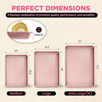 Professional Non-Stick Baking Sheets Set, 3-Piece Heavy Duty Carbon Steel Cookie Sheets with Oven Safe & Even Heating for Baking, Roasting, Cooking (Pink)