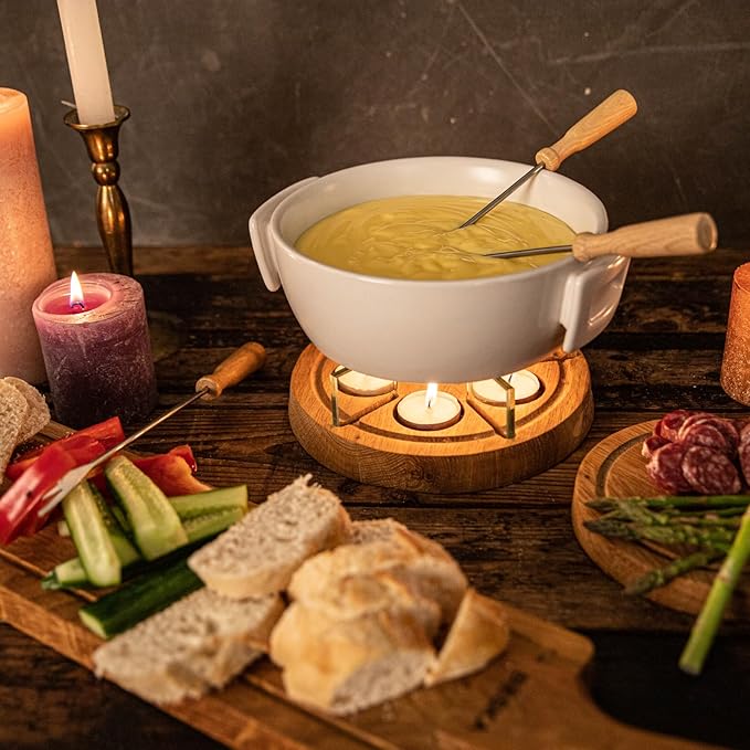 Boska Twinkle Cheese Fondue Pot - Great for Meat, Chocolate, and Cheese Snack - Serve 4 Persons Wedding Registry Items Kitchen Gifts for Family Housewarming - Use with Fondue Sticks