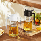TrendPlain 16oz/470ml Glass Olive Oil Sprayer for Cooking - 2 in 1 Olive Oil Dispenser for Kitchen Gadgets, Air Fryer, Salad, and BBQ - Periwinkle