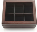 Tea Box - Luxury Wooden Tea Bag Organizer from The Apace Premier Collection - 6 Compartment Tea Storage Chest Container - Elegantly Handmade w/Scratch Resistant Window