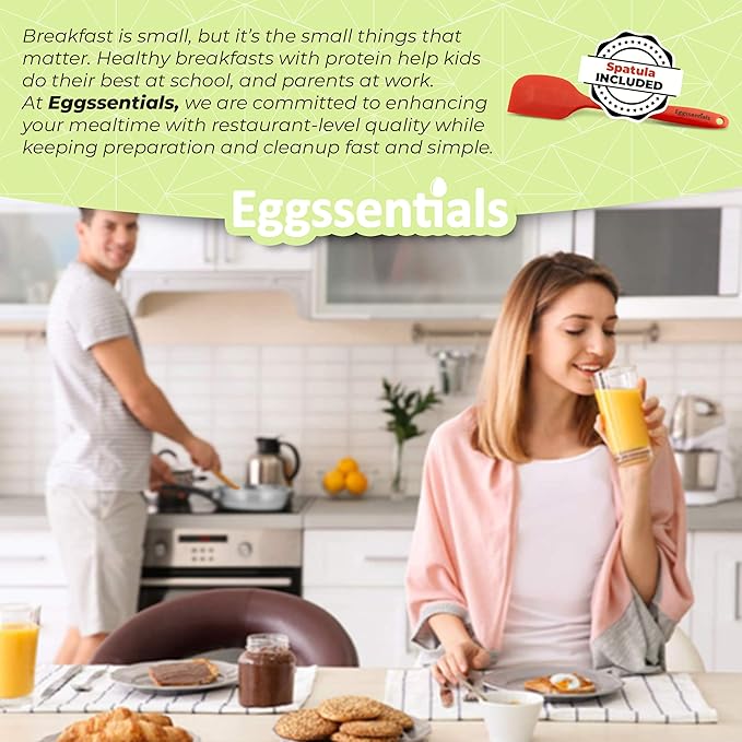 Egg Poacher - Eggssentials Poached Egg Maker, Stainless Steel Egg Poaching Pan, Poached Eggs Cooker Food Grade Safe PFOA Free with Spatula.