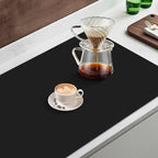 WISELIFE Coffee Mat Super Absorbent Dish Drying Mat Bar Accessories Match with Coffee Machine Large Drying Mats for Kitchen Counter 16" W x 24" L, Black