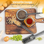 Stainless Steel Measuring Spoons Set of 14 with Leveler, Rectangular Teaspoon & Tablespoon Measuring Spoons for Dry & Liquid Ingredients, Slim Design Fits in Spice Jars