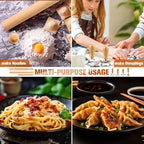 9 Pcs Gnocchi Pasta Making Tools kit - Gnocchi Board, Pasta Cutter, Ravioli Stamp, Wood Threaded Pasta Roller Pin Set, Noodle and Dumplings Maker, Homemade Kitchen Gift for Pasta Lovers