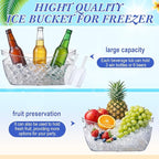 2 Sets Ice Buckets for Parties, 5.5l Clear Acrylic Ice Bucket with 2 Glass Carafe and Scoops for Champagne Beer Sparkling Wine Cocktails, Parties, Mimosa Bar Supplies