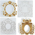 Baroque Frame Fondant Silicone Molds For Cake Decoration Cupcake Topper Candy Polymer Clay Chocolate Gum Paste Set of 4